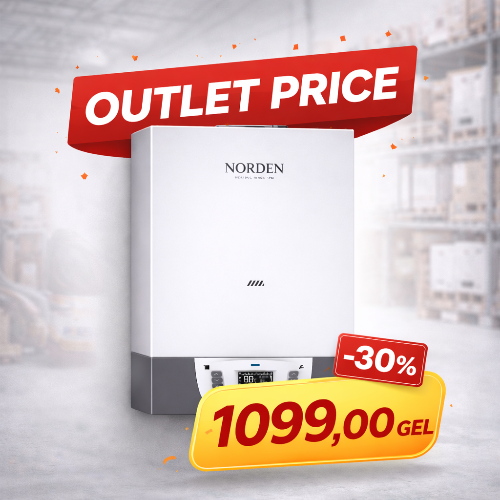 კედლის გაზის ქვაბი - NORDEN 20 KW (30-140 მ²) OUTLET